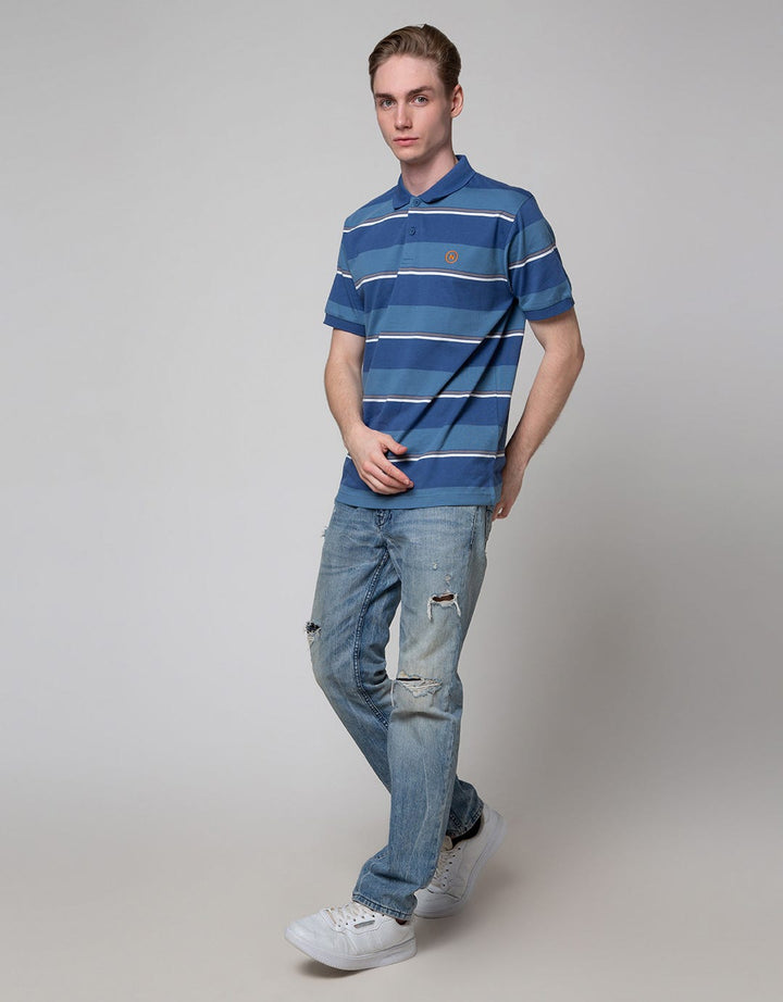 Nevada Jersey Stripe Polo Shirt Pria
