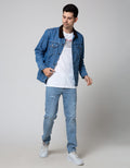 Nevada Denim Jacket With Corduroy On Collar
