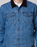 Nevada Denim Jacket With Corduroy On Collar