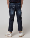 Little M Long Pants Reguler Rib Print Destroyed