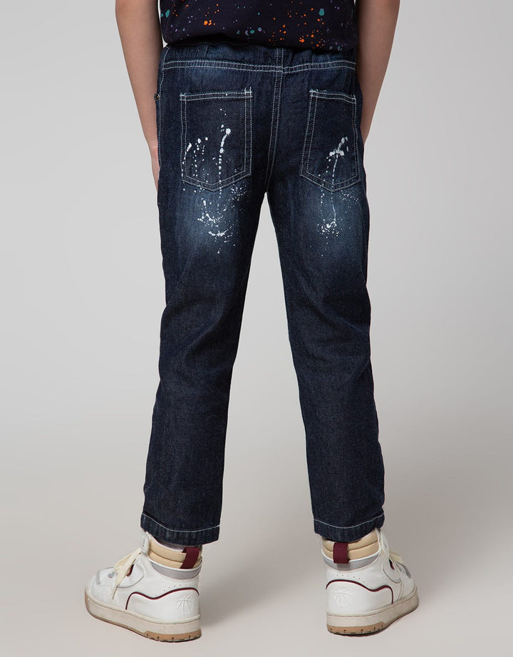 Little M Long Pants Reguler Rib Print Destroyed