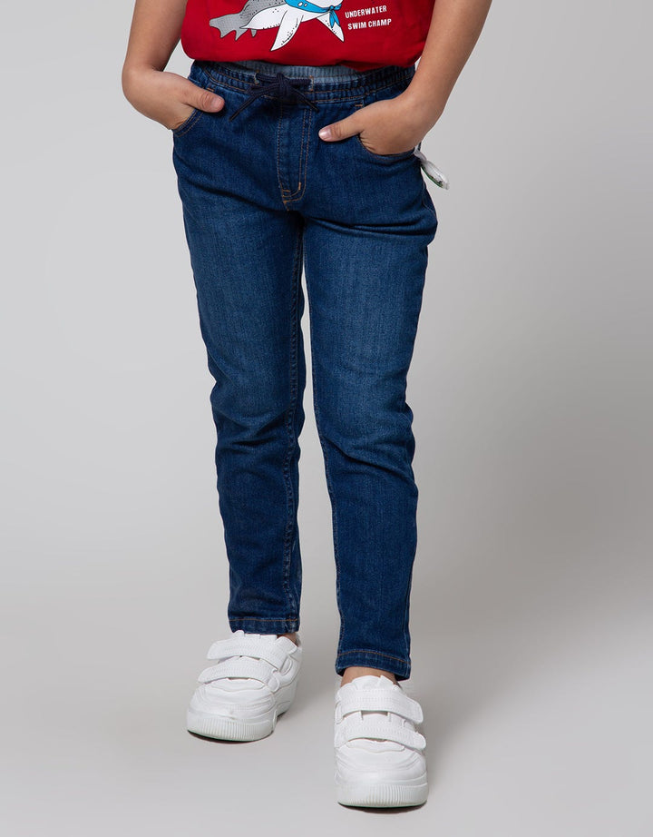 Little M Pants Denim Regular Dino Stretch Application