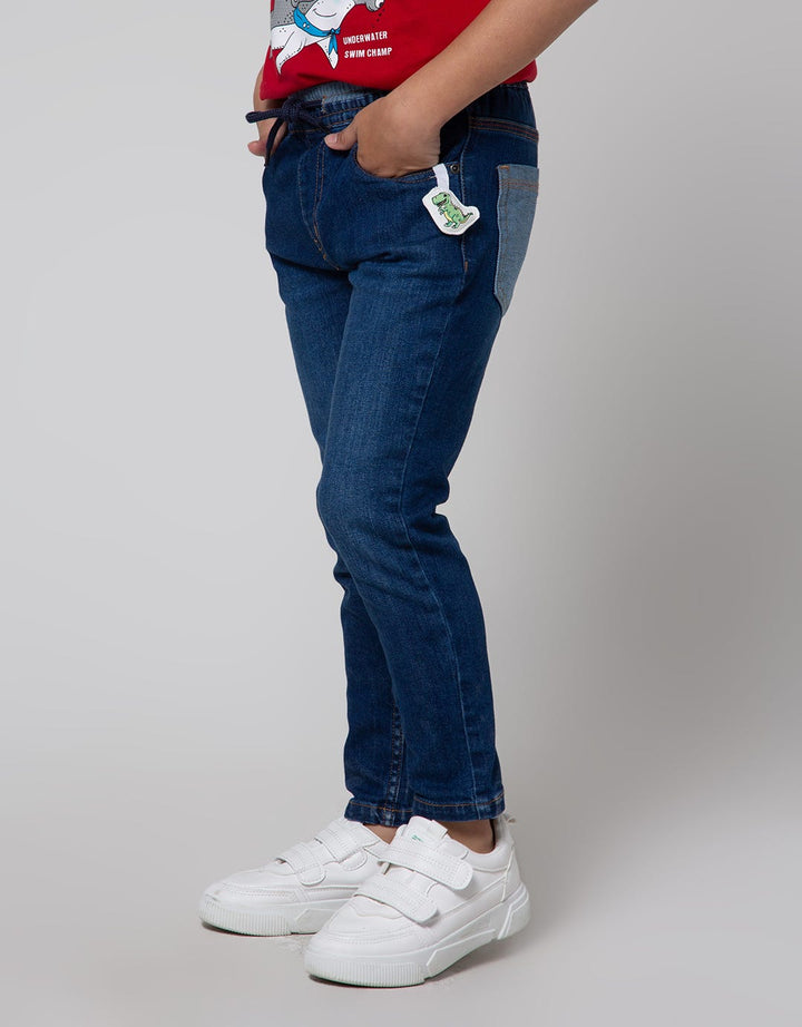 Little M Pants Denim Regular Dino Stretch Application