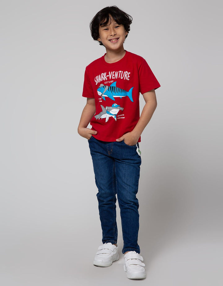 Little M Pants Denim Regular Dino Stretch Application