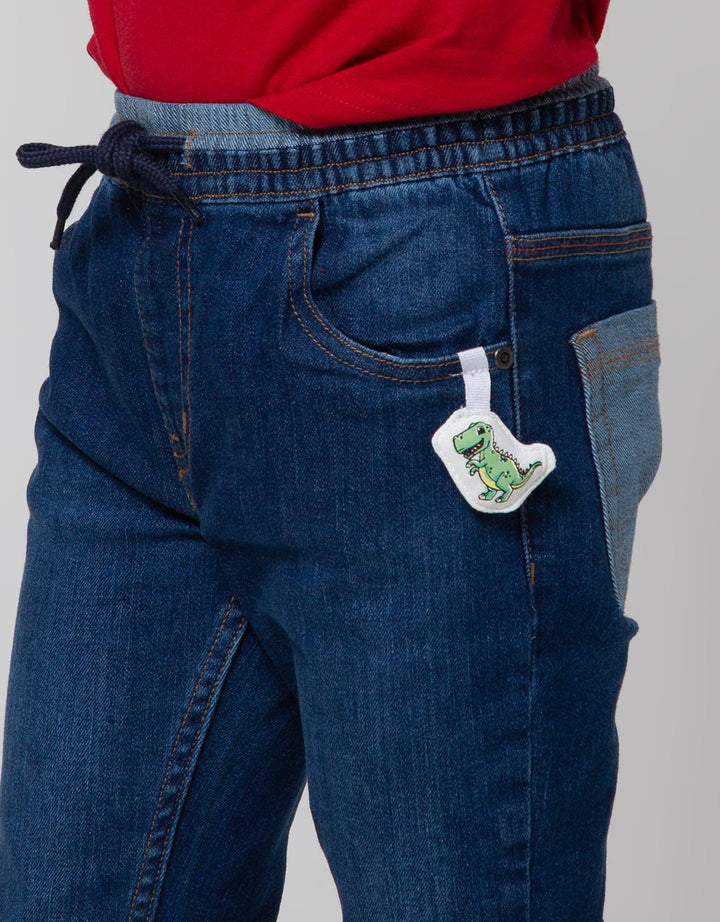 Little M Pants Denim Regular Dino Stretch Application