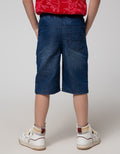 Little M Kontras Stitch Denim Pendek Anak Laki-laki