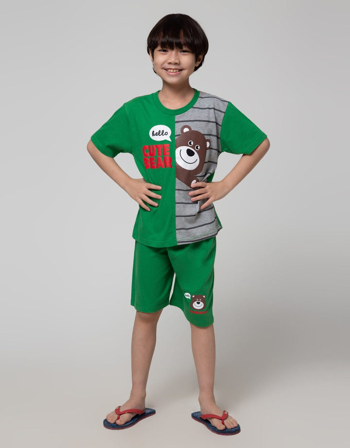 Little M Bear Cut Sewn Satu Set Pakaian Anak
