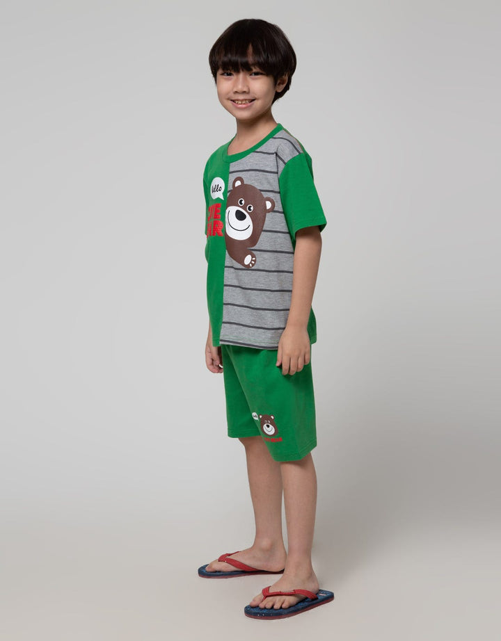 Little M Bear Cut Sewn Satu Set Pakaian Anak