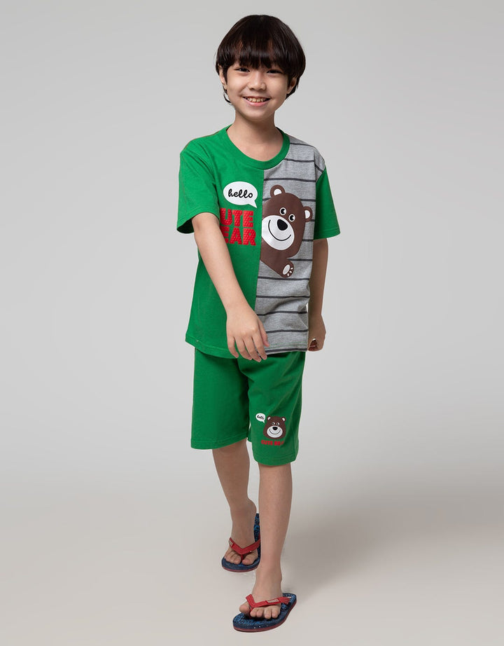 Little M Bear Cut Sewn Satu Set Pakaian Anak