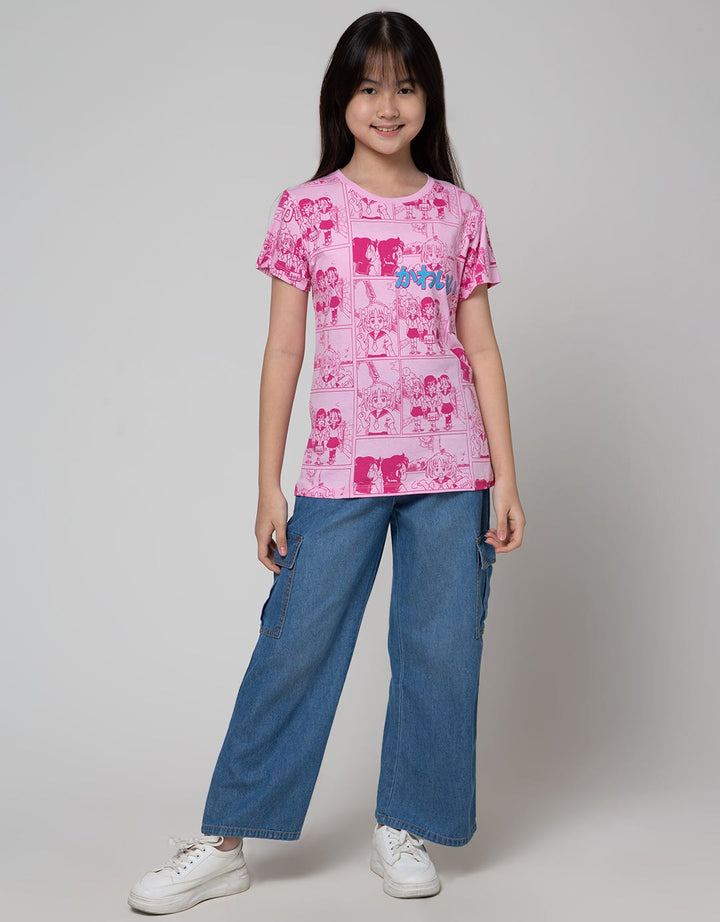 Aero Short Sleeve T-Shirt Anime Komik Girl