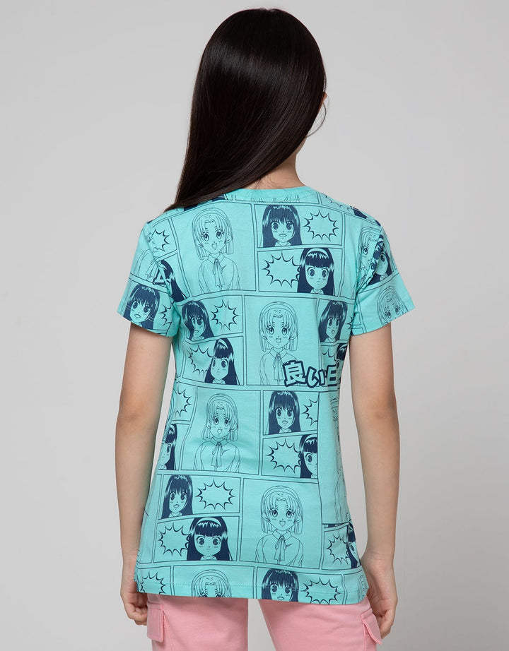 Aero Short Sleeve T-Shirt Anime Komik Girl