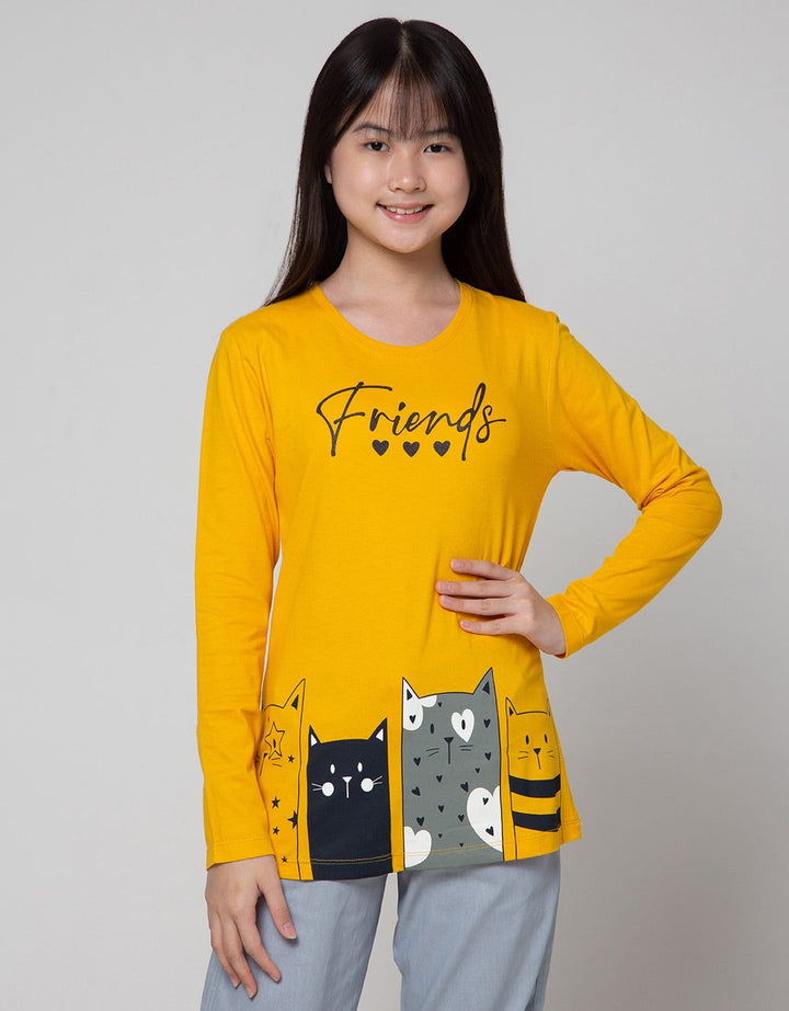 Aero Long Sleeve T-Shirt Print Cat Friends