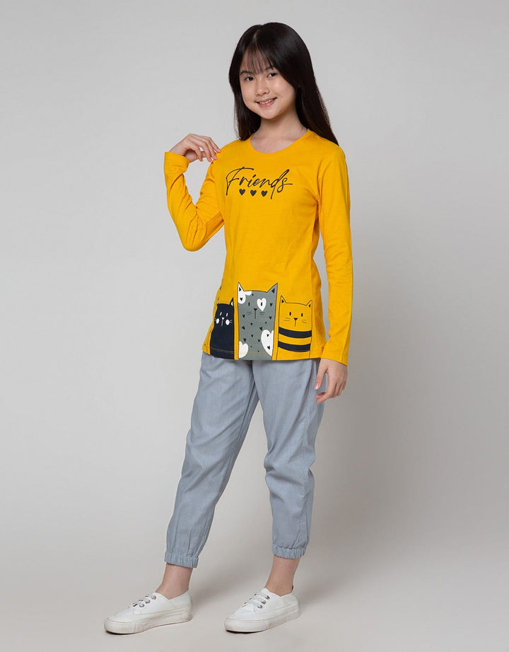 Aero Long Sleeve T-Shirt Print Cat Friends