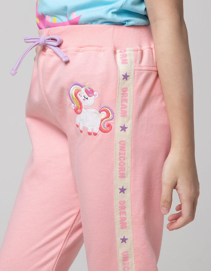 Little M Unicorn Print Jogger Anak Perempuan