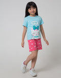 Little M Print Uni Celana Pendek Anak Perempuan