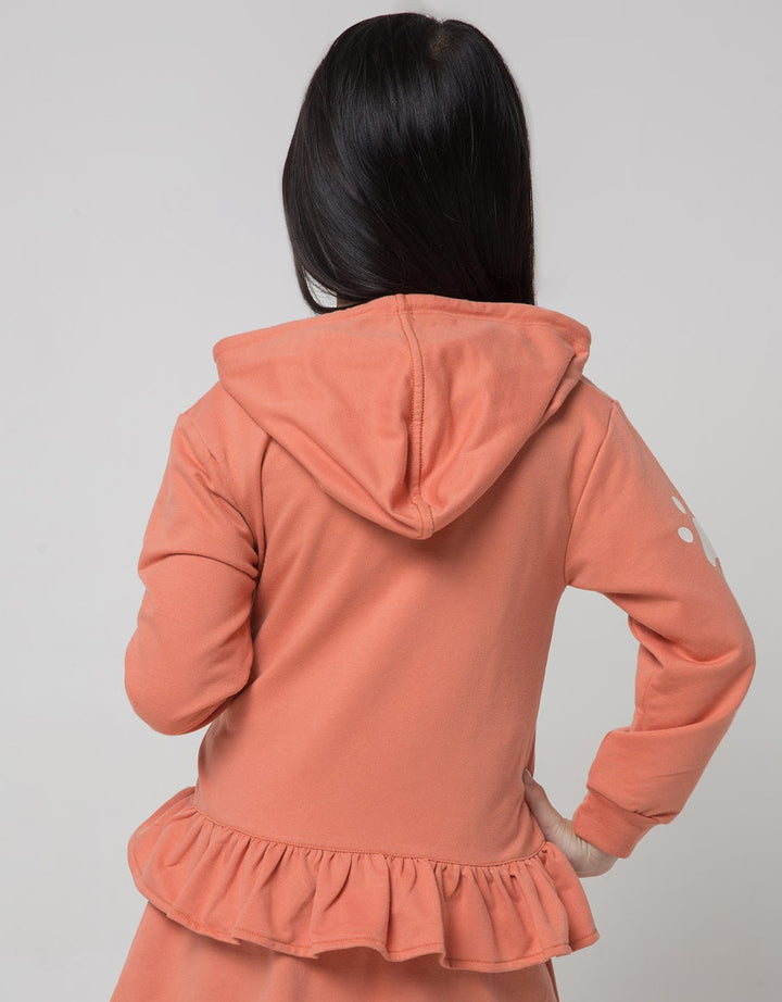 Little M Jacket Hoody Kantong Bawah Ruffle