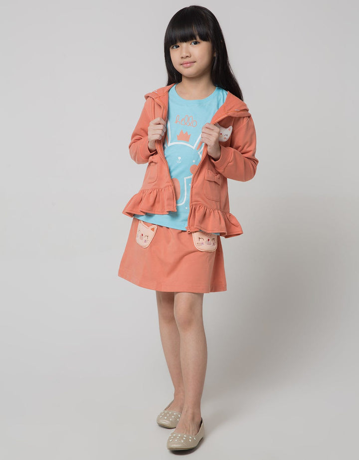 Little M Jacket Hoody Kantong Bawah Ruffle