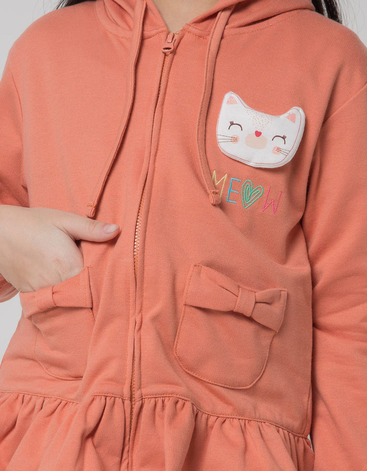 Little M Jacket Hoody Kantong Bawah Ruffle