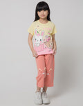 Little M Kucing Print Celana Crop Anak Perempuan