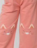 Little M Kucing Print Celana Crop Anak Perempuan