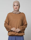 Annisa Long Sleeve Blouse Plain With Smok On Waist And Sleeve Hem