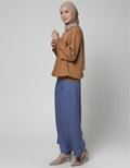 Annisa Long Sleeve Blouse Plain With Smok On Waist And Sleeve Hem