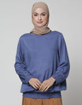 Annisa Long Sleeve Blouse Plain With Smok On Waist And Sleeve Hem