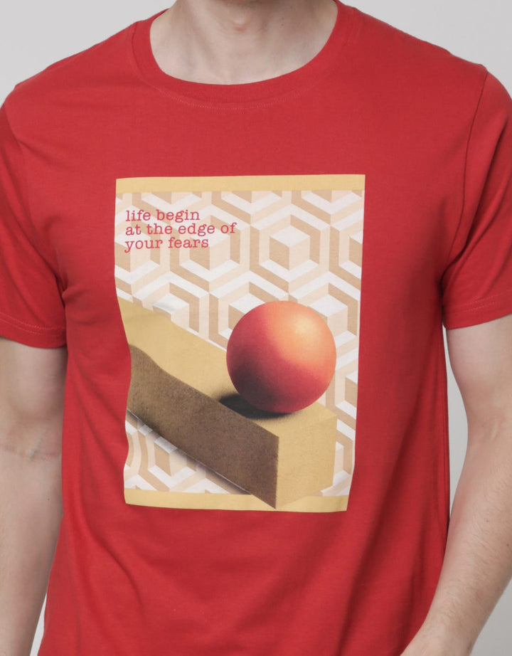 T Zone Short Sleeve T-Shirt Photoprint Theme College Art - Ball
