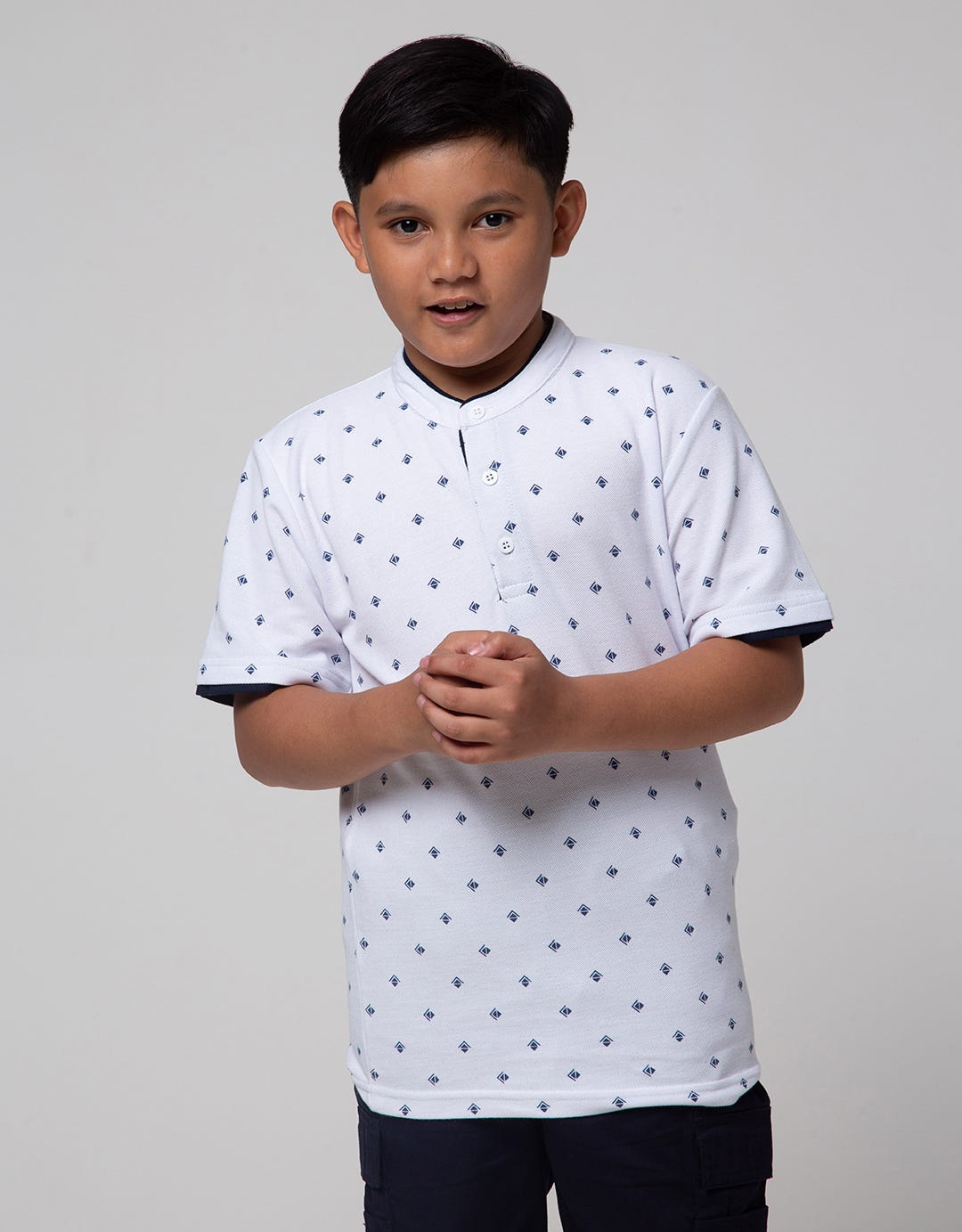 Nevada Short Sleeve Henley Fullprint Geometry