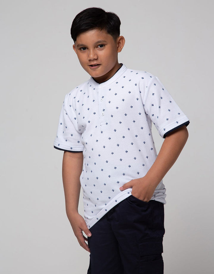Nevada Short Sleeve Henley Fullprint Geometry