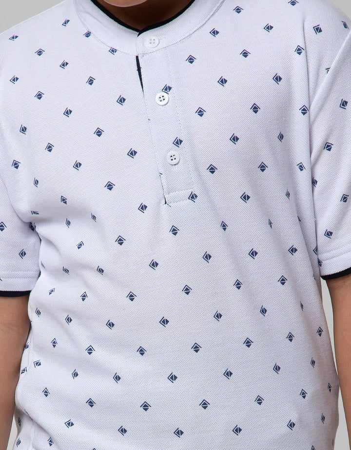 Nevada Short Sleeve Henley Fullprint Geometry