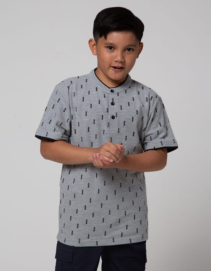 Nevada Short Sleeve Henley Fullprint Geometri Lah3