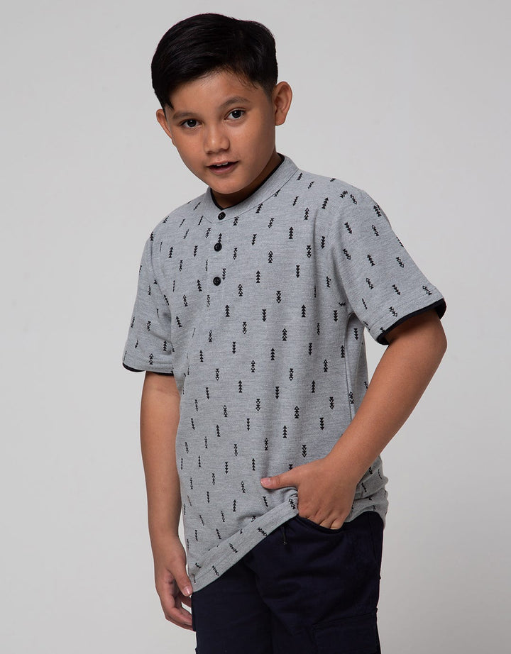 Nevada Short Sleeve Henley Fullprint Geometri Lah3