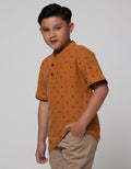 Nevada Short Sleeve T-Shirt Print Henley Fullprint Geometri