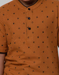 Nevada Short Sleeve T-Shirt Print Henley Fullprint Geometri