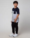 Nevada Short Sleeve T-Shirt Yarndyed Stripe With Pocket