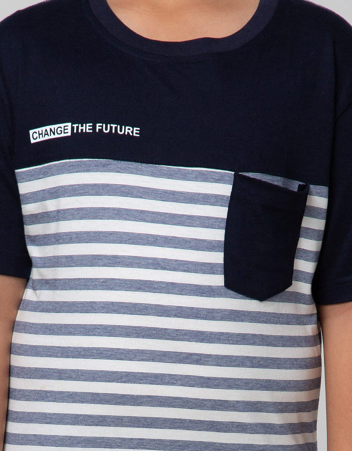 Nevada Short Sleeve T-Shirt Yarndyed Stripe With Pocket