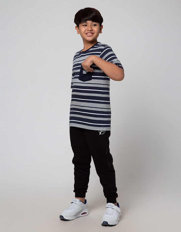 Nevada Short Sleeve T-Shirt Yarndyed Stripe With Pocket