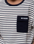 Nevada Short Sleeve T-Shirt Yarn Dyed Stripe Pocket Oversized