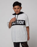 Nevada Short Sleeve T-Shirt Hoodie Melange Caution Oversized