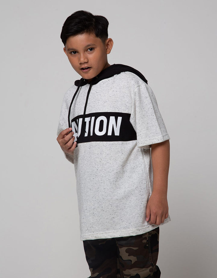Nevada Short Sleeve T-Shirt Hoodie Melange Caution Oversized