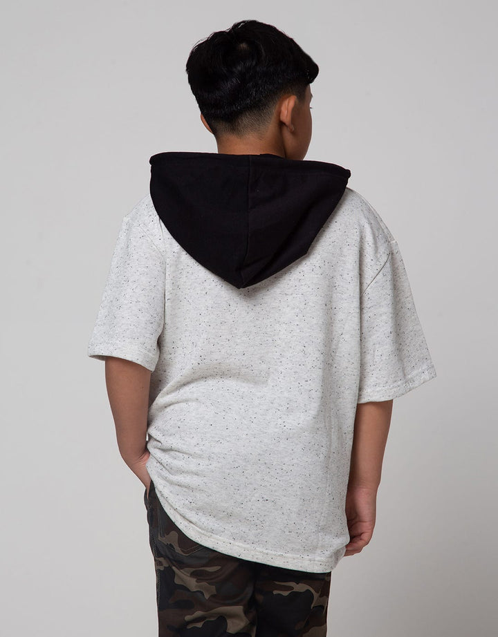 Nevada Short Sleeve T-Shirt Hoodie Melange Caution Oversized