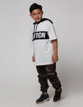 Nevada Short Sleeve T-Shirt Hoodie Melange Caution Oversized
