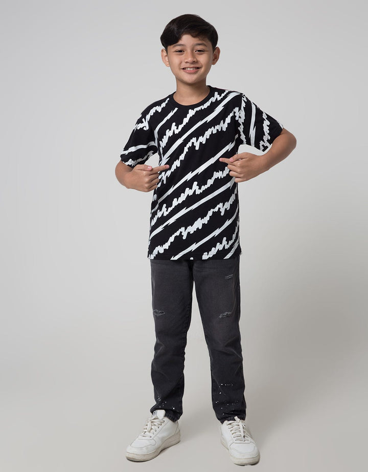 Nevada Short Sleeve Tshirt Fullprint Abstract Line