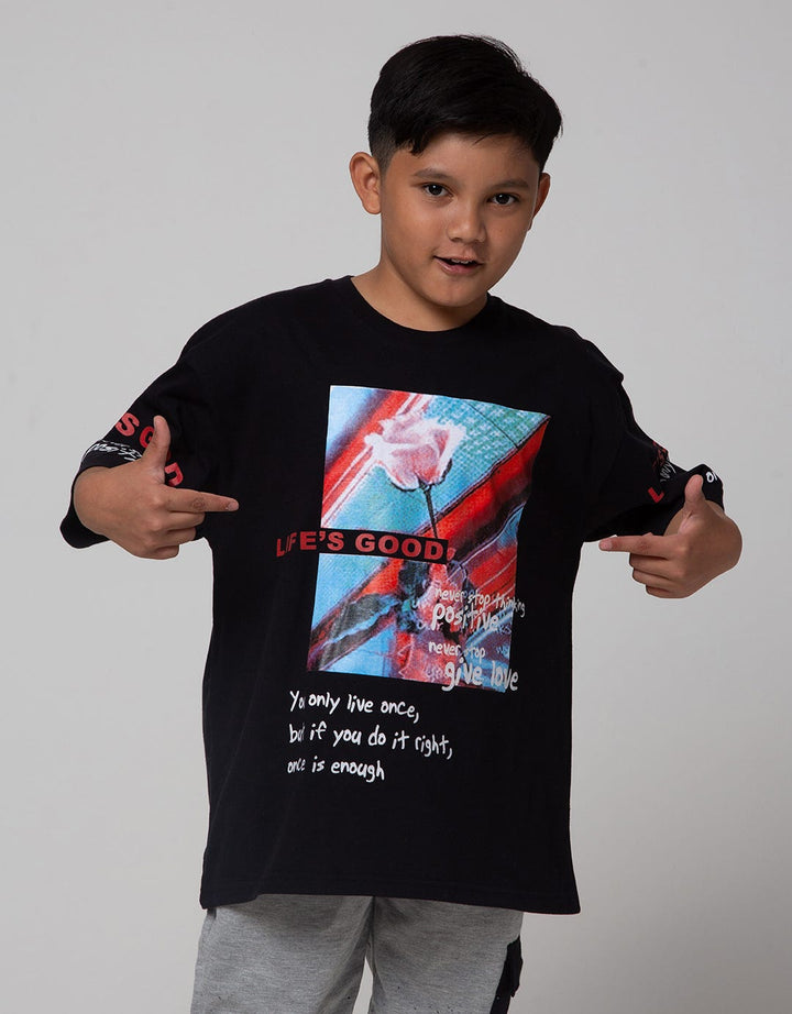 Nevada Short Sleeve T-Shirt Oversized Print Blurry Flower