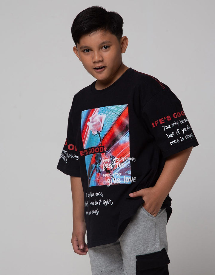 Nevada Short Sleeve T-Shirt Oversized Print Blurry Flower