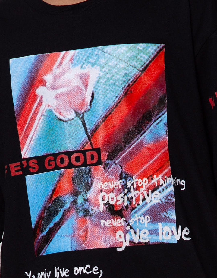 Nevada Short Sleeve T-Shirt Oversized Print Blurry Flower