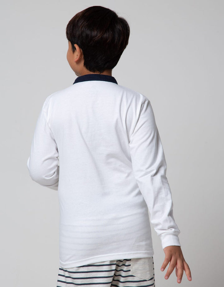 Nevada Long Sleeve T-Shirt Henley Solid White List