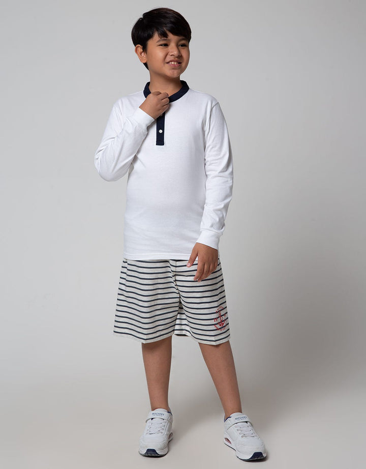 Nevada Long Sleeve T-Shirt Henley Solid White List