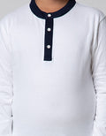 Nevada Long Sleeve T-Shirt Henley Solid White List